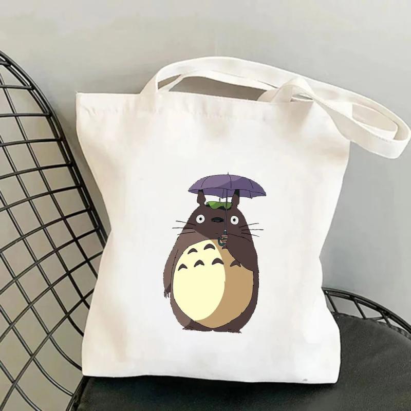 Anime Spirited Away Totoro Women Canvas Shoulder Bags Harajuku Totes