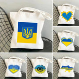 Love Heart Ukraine Flag Sunflower UKRAINI Ukrainian Canvas Shoulder Bag