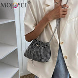 Rhinestone Bucket Chain Shoulder Bag Crossbody Handbag
