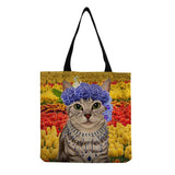Animal Cat Print Tote Bag Women's Shoulder Bag Eco Reusable Casual Handbag