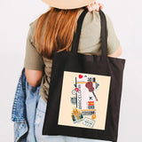Airplane Boarding Pass Women Canvas Shoulder Bags Harajuku Handbags Totes
