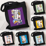 Airplane Boarding Pass Women Canvas Shoulder Bags Harajuku Handbags Totes