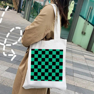 Colorful Checkered Pattern Chessboard Chess Board Checker Women Shopper Canvas S