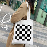 Colorful Checkered Pattern Chessboard Chess Board Checker Women Shopper Canvas S