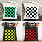 Colorful Checkered Pattern Chessboard Chess Board Checker Women Shopper Canvas S