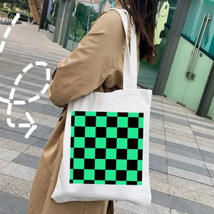 Colorful Checkered Pattern Chessboard Chess Board Checker Women Shopper Canvas S