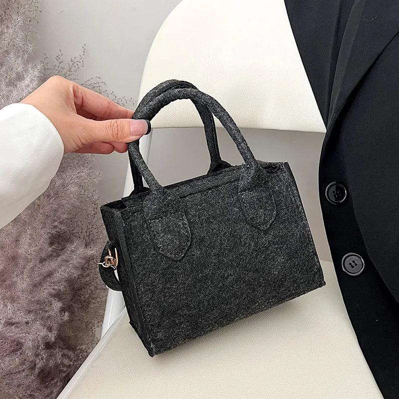 Women Felt Mini Purse Tote Bag Crossbody Handbag