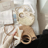 Hollow Braided Crossbody Shoulder Bag with Tassels and Bowknot Decor