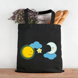 Abstract Clouds Sunshine Rainbow Sunshine Frog Sun Moon Strawberry Women Canvas