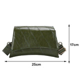 PU Leather Embroidered Thread Women Shoulder Bag Crossbody Messenger Handbag