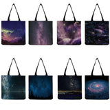 Eco Reusable Shopper Bag Portable Handbag Starry Print Women's Shoulder Bag