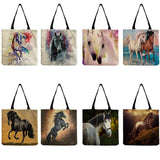 Horse Printed Tote Bag Eco Friendly Shopping Handbag