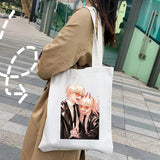 Japanese Chainsaw Man Evil Power Cat Canvas Shoulder Bag Harajuku Shopper