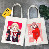 Japanese Chainsaw Man Evil Power Cat Canvas Shoulder Bag Harajuku Shopper