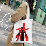 Japanese Chainsaw Man Evil Power Cat Canvas Shoulder Bag Harajuku Shopper