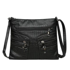 Vintage PU Leather Shoulder Bag Crossbody Messenger Large Capacity