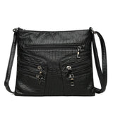 Vintage PU Leather Shoulder Bag Crossbody Messenger Large Capacity