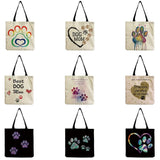 Cat Paw Print Beach Bag Tote Handbag for Women