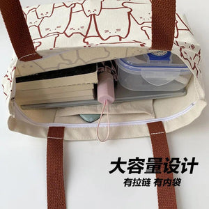 Canvas Women Handbag Shoulder Bag Print Ladies Shopping Bags