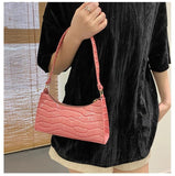 Retro Crocodile Pattern Women Hobos Underarm Bags Patent Leather