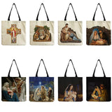 Holy Mom Cartoon Print Foldable Eco Friendly Portable Side Bag For Women Handbag