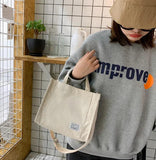 Corduroy Women Handbags Shoulder Bag Small Canvas Handbag Zipper Casual Tote Bag