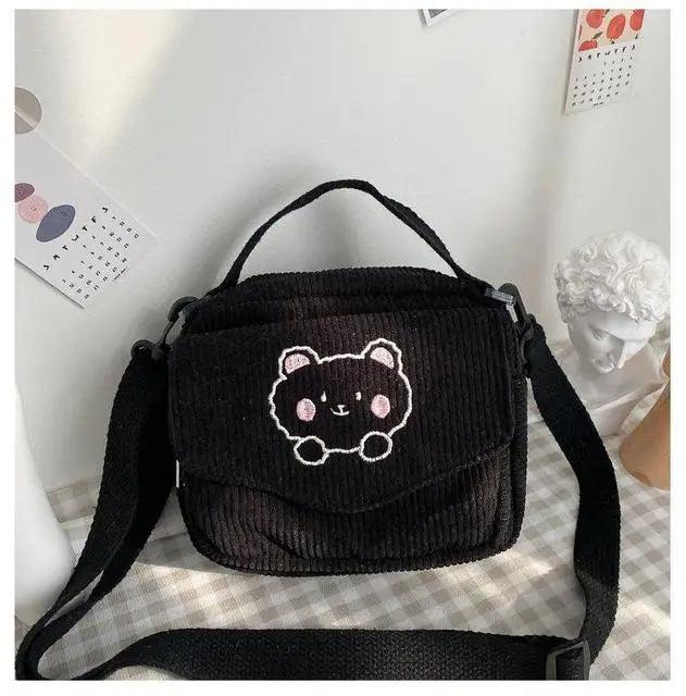 Harajuku Corduroy Canvas Messenger Bag Small Travel Purses Satchel