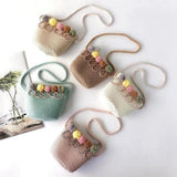 Girls Straw Rattan Weave Crossbody Bag For Baby Girls
