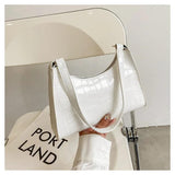 Retro Croc Pattern Shoulder Bag for Women