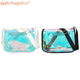 Transparent PVC Shoulder Bag Zipper Handbag for Women