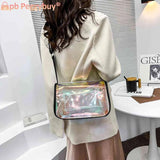 Transparent PVC Shoulder Bag Zipper Handbag for Women