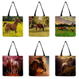 Horse Printed Tote Bag Eco Friendly Shopping Bag Women Shoulder Bag