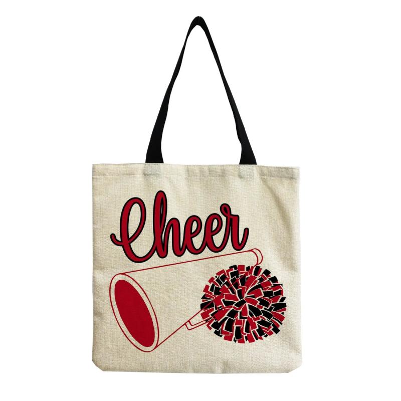 Cheerleading Printed Handbag Eco Reusable Foldable Shopping Bag Preppy Style