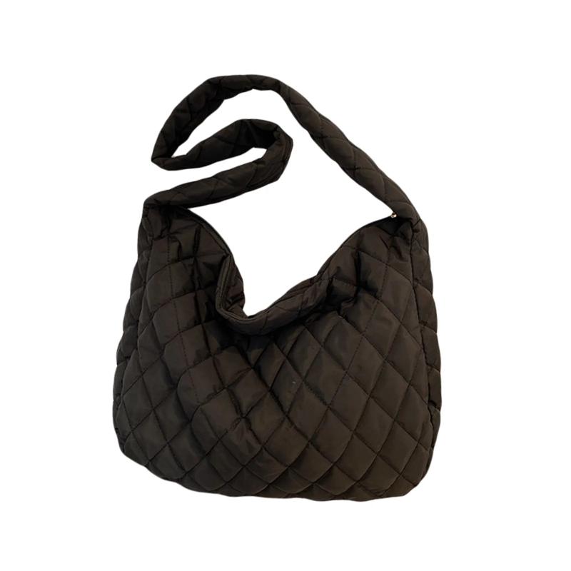 Large Capacity Women's Tote Bag with Zipper Closure - Black