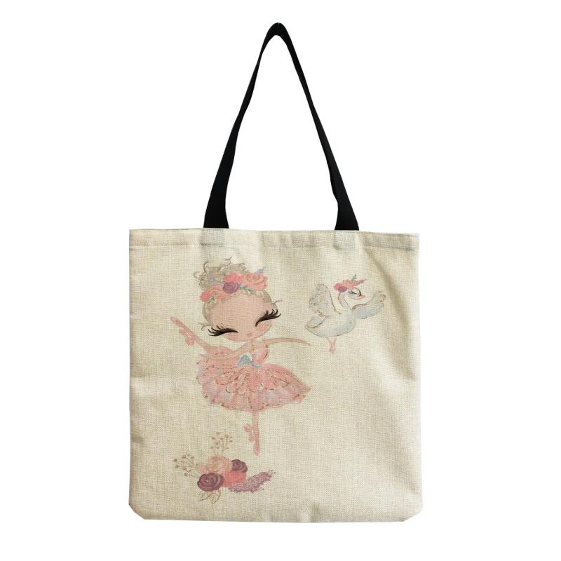 Ballet Reusable Shoulder Bag Eco Foldable Shopping Handbag