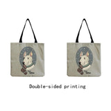 Customizable Funny Cartoon Dog Print Beach Tote Bag