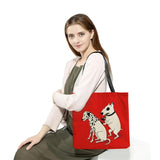 Customizable Funny Cartoon Dog Print Beach Tote Bag