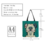 Customizable Funny Cartoon Dog Print Beach Tote Bag