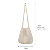 Women Shoulder Bag Knitted Handbag Boho Style Shopping Woven Handbag