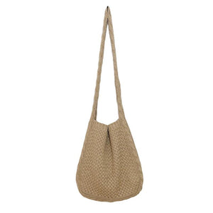 Women Shoulder Bag Knitted Handbag Boho Style Shopping Woven Handbag