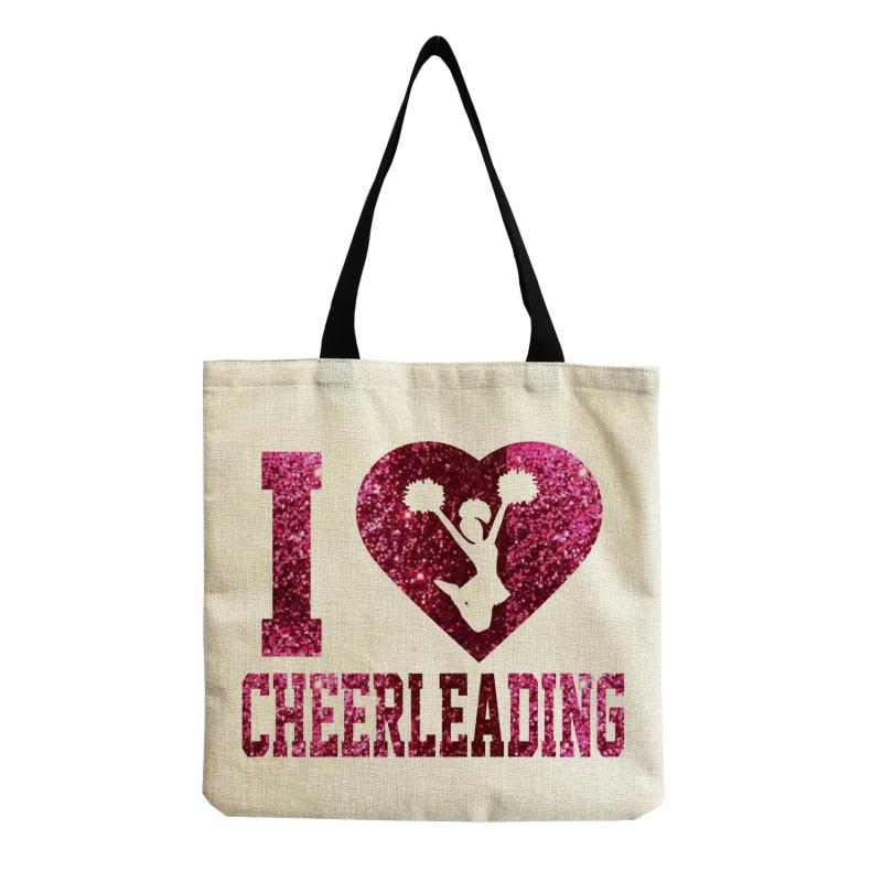 Cheerleading Printed Handbag Eco Reusable Foldable Shopping Bag