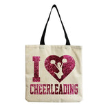 Cheerleading Printed Handbag Eco Reusable Foldable Shopping Bag