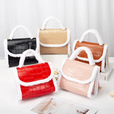 Crocodile Pattern Crossbody Bag Small Square Handbag