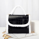 Crocodile Pattern Crossbody Bag Small Square Handbag