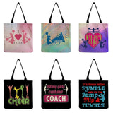 Cheerleading Printed Handbag Eco Reusable Foldable Shopping Bag Preppy Style