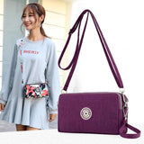 Three Layer Nylon Crossbody Bags for Women Shoulder Messenger Bag Wallet