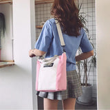 Canvas Women's Shoulder Bag Large Capacity Zipper Messenger Bag