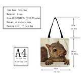 Cartoon Animal Squirrel Dog Print Women Outdoor Portable Handbags