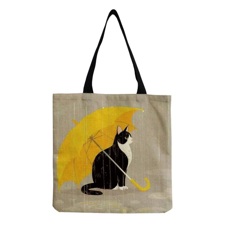Customizable Cat Ladies Side Bag - Cartoon Teacher Gift Handbag