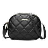 Embroidered Rhombus Shoulder Bag Large Capacity Round Handbag Purse